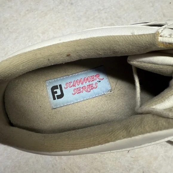 Footjoy Summer Series Golf Shoes Women Size 8 M White Black Plastic Spikes 98810 - Picture 5 of 7